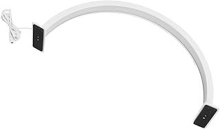 TMISHION LED Half Moon Light, 25W Desktop LED Light 3000K to 6500K Desktop Beauty Lamp LED Half Moon Light Half Moon Beauty Lamp Half Moon Shaped Adjust Brightness Eyelash Beauty Lamp White (UK Plug)