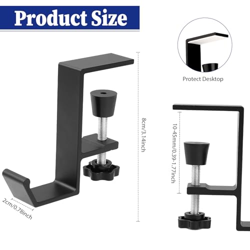 Jeffdad Kopfhörer Ständer, Headset Halterung Kopfhörerhalter Headphone Stand Schreibtisch Kopfhöreraufhänger Kopfhörer Clip Gaming Headset Halterung Halter für Schlüssel Taschen(Einlagiger Haken)