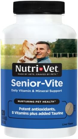 Nutri-Vet Senior-Vite Chewables for Dogs - Daily Vitamin and Mineral Support for Senior Dogs to Help Maintain Peak Condition - 120 Count