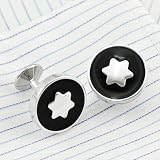 3.Gender: Hombres SuoSuo LZWJD FLEXFIL Mancuernas de la Camisa de Lujo for los Botones de puño Marca de los Hombres Gemelos Gemelos Boda Redonda abotoaduras joyería (Metal Color : 1)
