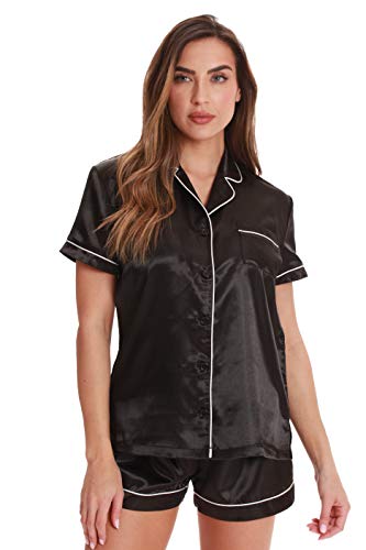 Just Love 6711-BLK-L Shorts Set for Women Black/Ivory