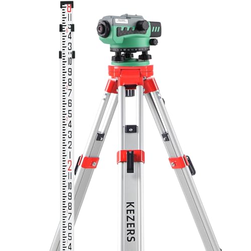 KEZERS 36X Automatic Optical Level Kit with Tripod, High Precision Auto Level, Self-Leveling Tool for Builders, Transit Level Kit with Aluminum Survey Tripod,16FT Grade Rod, Carrying Case