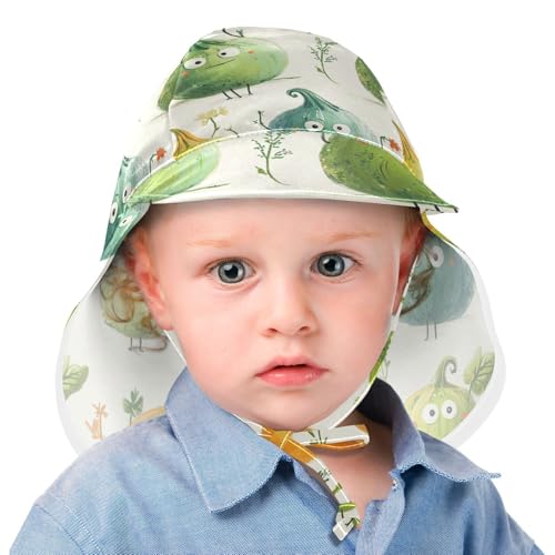 KLL Infant Beach Hats Baby Boys' Bucket Hats Girl UPF 50+ Wide Brim Traveling Camping Hat Cute Cartoon Pumpkins2