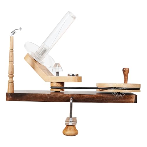 Image of Hind Handicrafts Wooden Yarn Ball Winder for Knitting Crocheting - Handcrafted - Natural Hand Operated - Knitter's Gifts Center Pull Ball Winder (Antique)