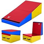 Xn8 Foldable Incline Gymnastics Mat Non-Slip Kids Wedge Cheese Mat Tumbling Yoga Mats with Carrying Handle Home Gym Fitness for Boys and Girls Training Aerobic Exercise Small (120cm * 60cm * 30cm)