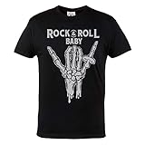 Rule Out Herren Musik T-Shirt. Rock'n'Roll Baby. Casual. Schwarz (Größe Medium)