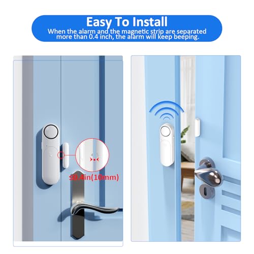 Window and Door Alarm When Opened (5 Pack) for Kids Safety/Home Security, Sliding Front Door Opening Sensor Alarms for Dementia, 120dB Burglar Alert, Ideal for Business, Garage, Apartment,House, White
