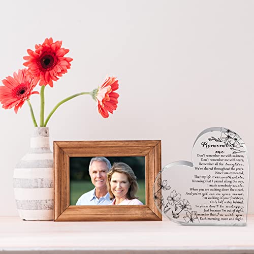 Yookeer Sympathy Gift Acrylic Heart Shape Memorial Bereavement Gifts for Loss of Loved One Remembrance Condolence Funeral Grief Keepsake for Mom Dad Grandma friend Table Centerpieces(Simple Style) - Thumbnail 6