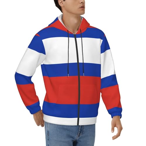 Sweat drapeau russe homme EdWal zippé à capuche et poches