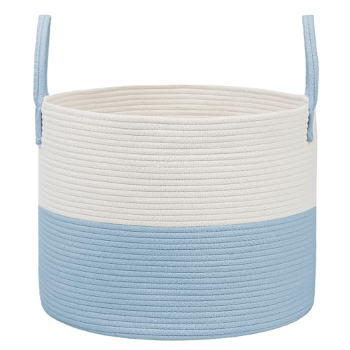 JMvicyroam 115L Extra Large Machine Washable Cotton Rope Blanket Basket