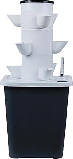 30 Tower Garden Hydroponisches Anbausystem-Set für Kräuter, 2/3/4/5/6-lagiges vertikales Indoor-System mit selbstbewässerndem Tank, platzsparender aeroponischer Pflanzkasten für Gemüse (grau, (15 Lö