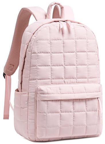 For Women Work Backpack Quilted College Backpacks For School Fit 15.6 Inch Laptop (quilting-pink)