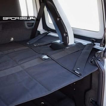 GPCA Wrangler JL Accessories Best Value Combo-Pack, Truck Cargo Cover, Easy-to-Install Tonneau Cover, and Grab Handles Set for 2018-2024 JL Wrangler Sport, Rubicon and Sahara 2018-2024 with Bonus