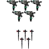 Pack x 5 Global Material Kit 5 aspersores agrícolas sectoriales 1/2\" + 5 Pinchos Porta aspersor