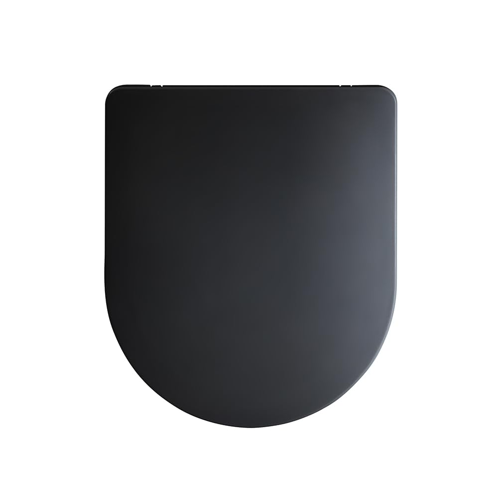Milano Graphite Elements Toilet Wc Quick Release Soft Close Seat - 365Mm X 420Mm