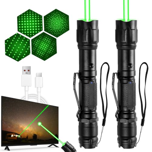 Rechargeable Green Laser Pointer High Power (2-Pack)