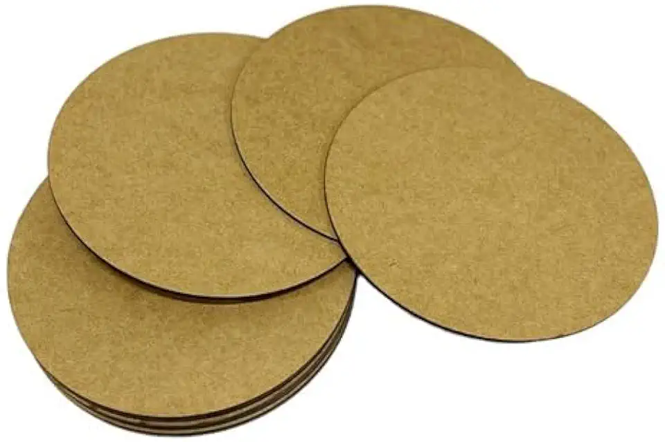 Placa Chapa Mdf Cru 20cm Diâmetro Redonda 3mm 24 Und