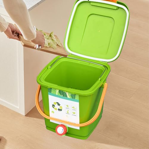 LFLIFENG Kitchen Compost Bin Countertop 2/2.6/4/5 Gallon Composter Tumbler Outdoor Save Space and Easy to Carry Kitchen Composter Bin,Style1(8L)-2Set - Image 7