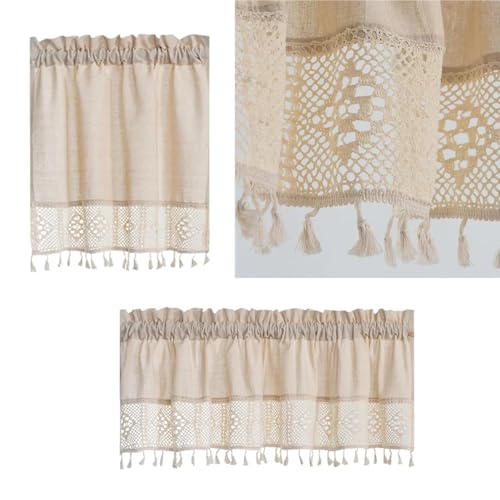 Cortinas cocina cortas estilo granja para ventanas de dormitorio y armarios 4