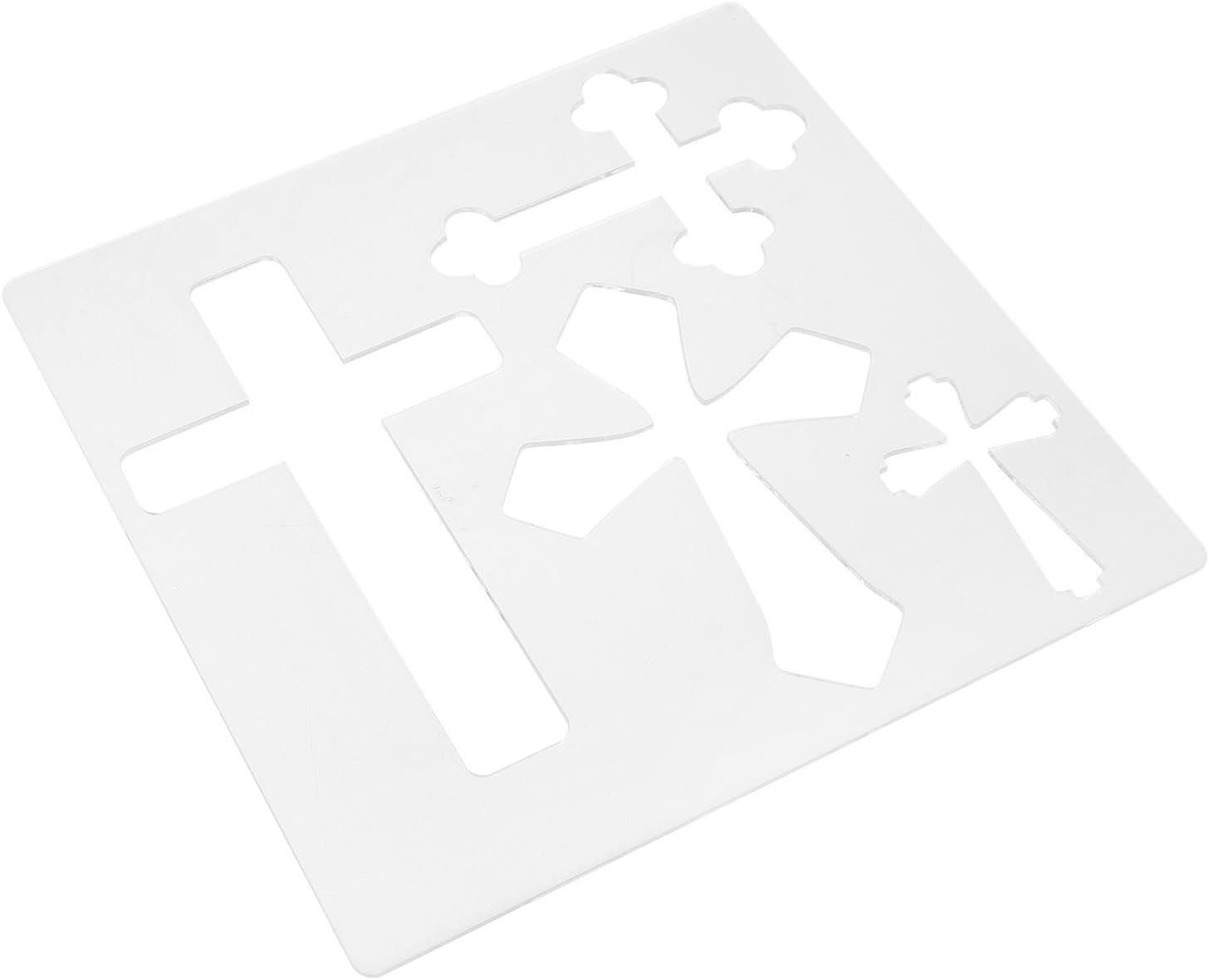 Acrylic Cross Router Template for Wood Inlay, 4-in-1 Pattern | 7.87 X 7.87 Inch Size, Stencil Layout, Supports Precise Crafting and Smooth-edged Designs