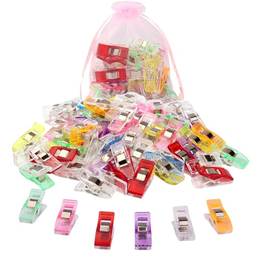 Wonder Clip Sewing Fabric Clips for Quilting & Crafting Instead of Pins Pack of 50 Mini Clip Sewing Tools Supplies Binding Accessories Assorted Colors