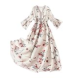 Farbe: Wie gezeigt SLATIOM 2021 Sommer Plus Size Chiffon Print Kleid Weiblich Schlank Super Fairy Temperament Große Schaukel und Eleganter Mittellanger Rock (Color : A, Size : XL code)