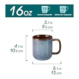 vancasso ONION 6-częściowy zestaw filiżanek do kawy, 480 ml, duże kubki z kamionki do kawy, cappuccino, herbaty i kakao, ręcznie glazurowane, w kolorze niebiesko-fioletowym, nadają się do kuchenki