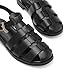 DREAM PAIRS Womens Fisherman Gladiator Braided Flat Sandal Cute Woven Strappy Closed Toe Shoes for Summer,Size 8,Black-PU,SDFS2317W