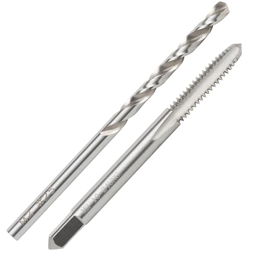 10-24 UNC Tap and #25 Drill Bit Set, M2 HSS Drill and Tap Set