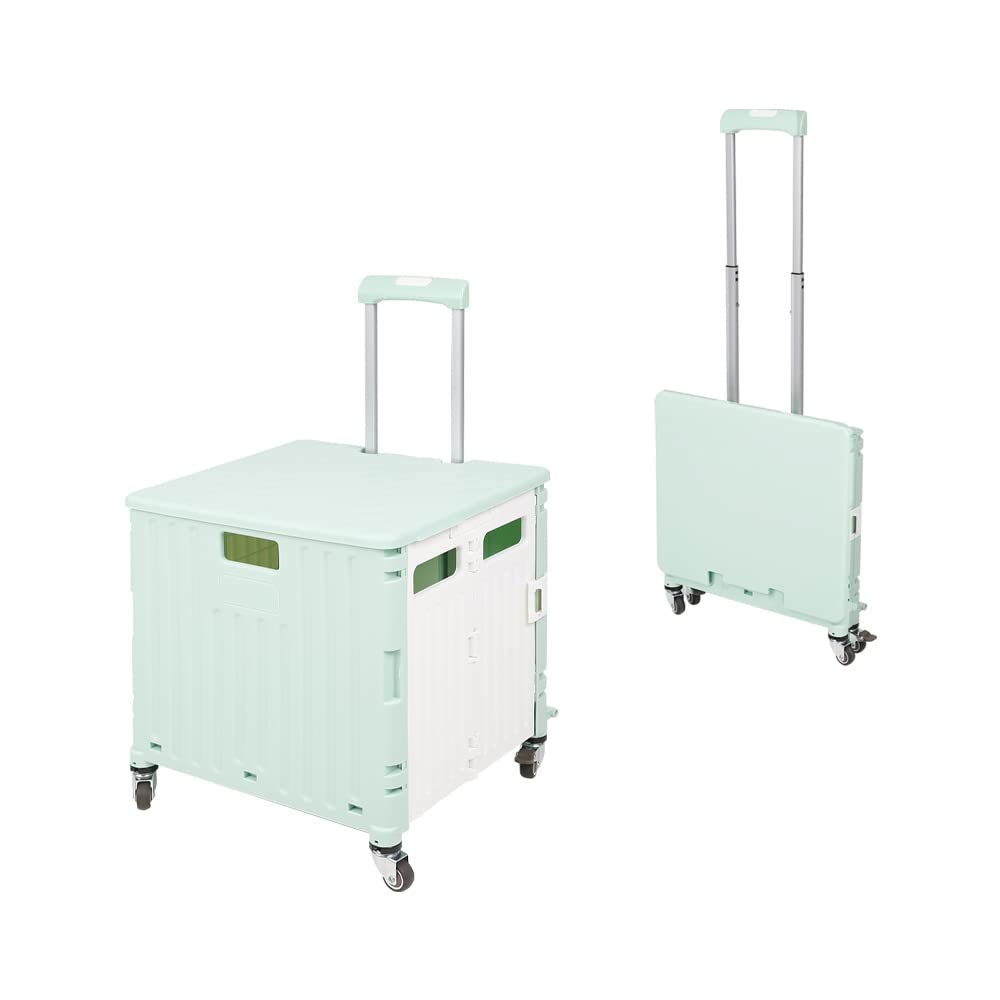 4輪折りたたみキャリーカート横押しショッピングカートストッパー付き