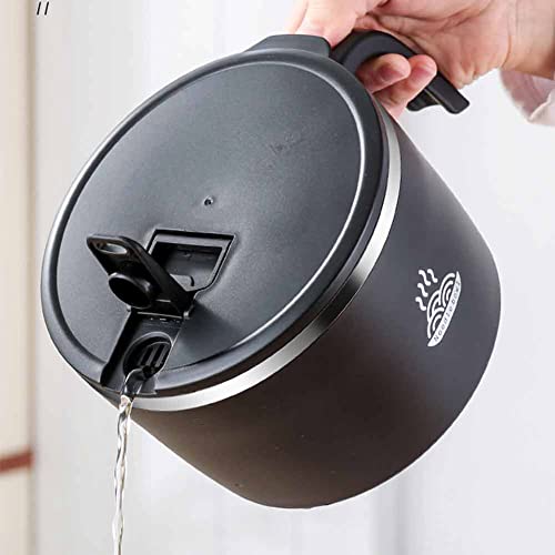 FIYSON Ramen Schüssel,1300mL, Instant nudel schüssel, nudelschüssel, Suppenschalen mit deckel, instant nudeln cup, instants nudeln topf Reis topf (Schwarz, Groß)