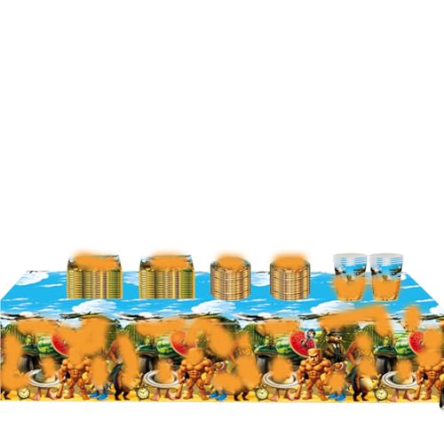 61PCS Tralala Di Compleanno Tung-S Tema,Brainrot Stoviglie Per Compleanno Feste Con Piatti, Tazze, Tovaglie e Tovaglioli, Tung-S Party Set Per Festa 20 Ospiti