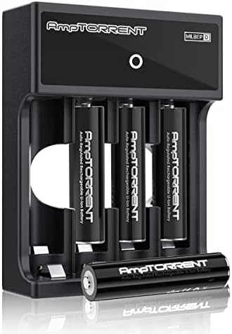 Lithium AA Battery, AA Lithium Rechargeable Batteries, 3000mWh AA Lithium Rechargeable Batteries, Rechargeable Battery AA 1.5V, USB 2h Fast Charging 1600 Cycles, 4 Pack+USB Charger