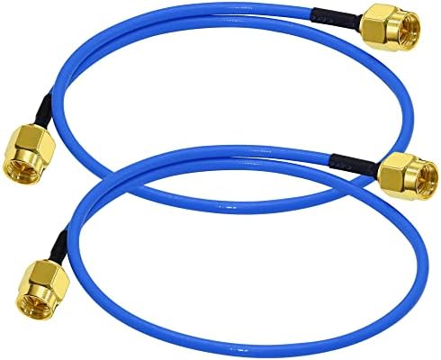 TUOLNK 2 Pack SMA Male to SMA Male Coaxial Cable RG402 Low Loss SMA Extension Cable SMA RF Coax Pigtail Cable 1.64ft(50cm)