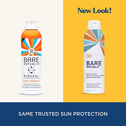 Bare Republic Mineral Sunscreen SPF 30 Sunblock Spray, Sheer and Non-Greasy Finish, Coconut Mango Scent, 6 Fl Oz - Thumbnail 5