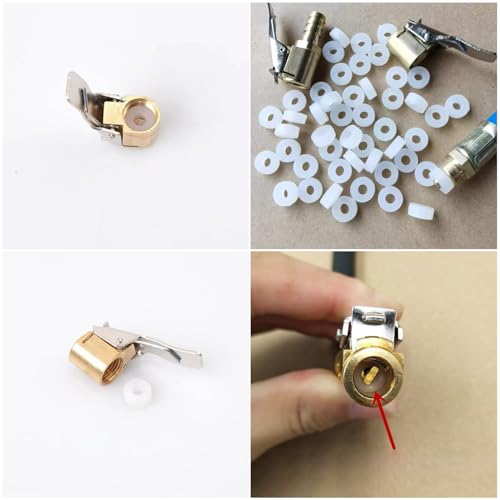 Image of 25 Pack Tire Air Chuck Sealing Gasket Replacement Rubber O Ring Pad Seals Washer for Tire Air Chucks with Clip Tire Inflator Nozzle Adapter Electric Air Compressor Pump Pressure Gauge