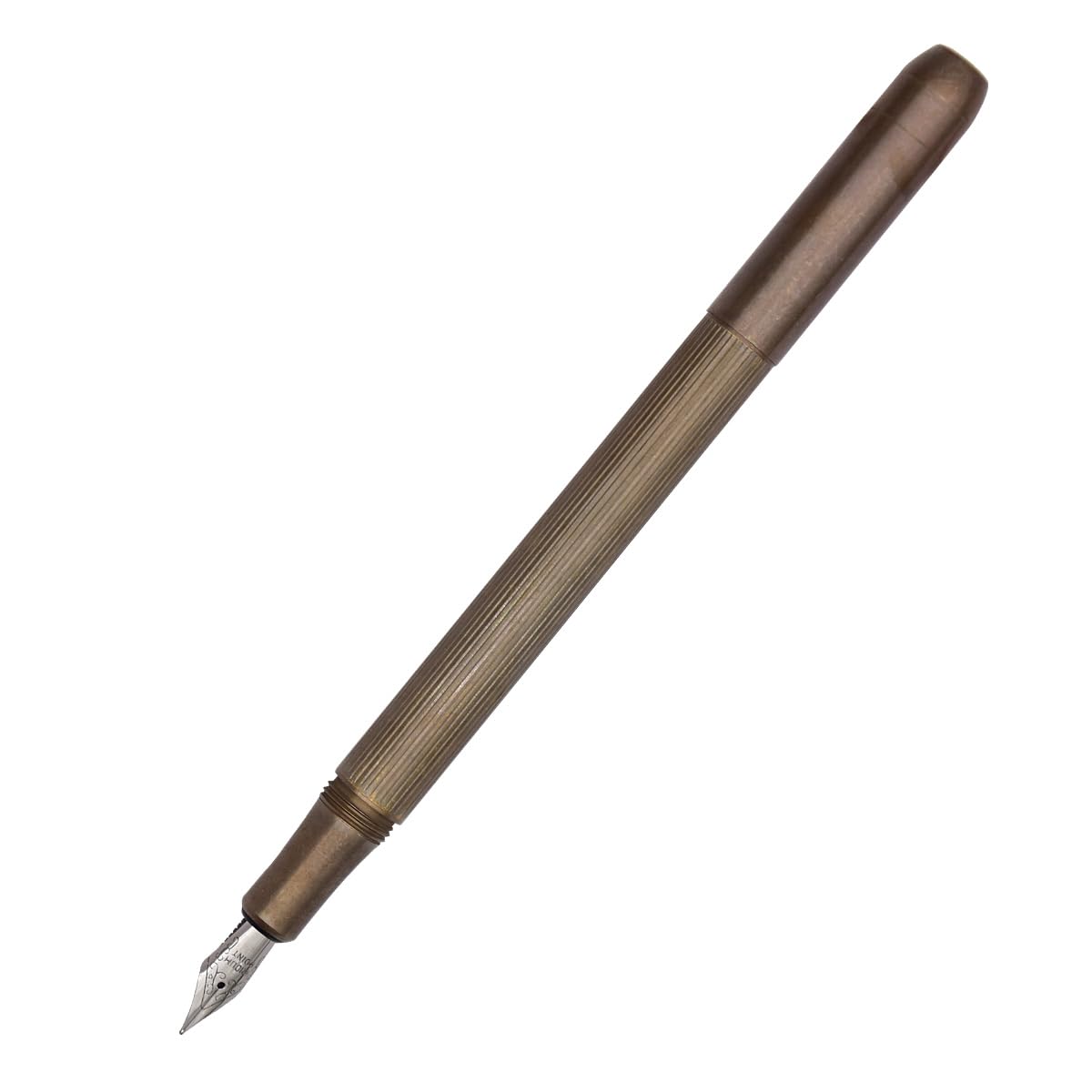 SIPLIV Brass Stripes Fountain Pen Business Office Pen Pocket Travel Pen with 20 Pcs Black Ink Cartridges, Bronze - Image 3