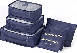 Packing Cubes, WantGor 6 PCS Travel Storage Bag Packing Organizer Sets Luggage Compression Pouches (Navy Blue)