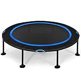 trampolin 120 cm test 【Diseño plegable】 Este trampolín de alta calidad se pliega fácilmente, solo tienes que liberar el bloqueo de seguridad y quitar las 8 patas. Luego, puede doblar la alfombra dos veces y guardarla debajo de la cama o en el maletero para ahorrar espacio.