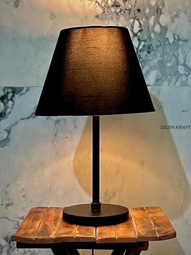 Image of Woodies & Whimsy Table Lamp Bedside Lamps for Night (Black) (Black 1.0)