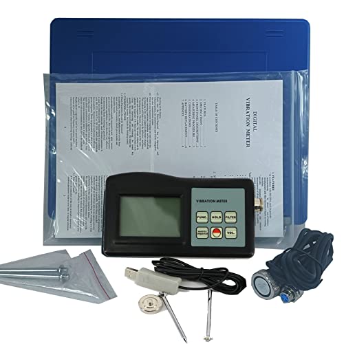 VTSYIQI Vibration Meter Vibrometer Vibrate Testing Gauge for Machinery 0.01 to 400 mm/s with RS232 Software and USB Cable