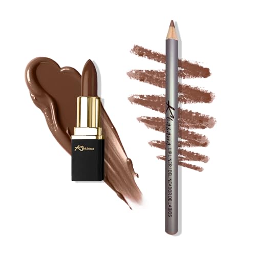 Khasana Lipstick and Lip liner Set, Gloss finish, Vitamin E and Vitamin C Infused for Nourishment, and Hydration, Long Lasting Creamy Formula, Color Matched Gift Pack (SWEET DREAMS)