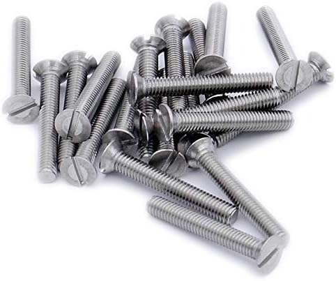 M3 (3mm x 50mm) Slot Countersunk Machine Screw (Bolt) - Stainless Steel (A2) (Pack of 20)