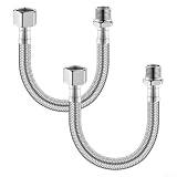 Tubo di ingresso dell'acqua in acciaio inossidabile, confezione da 2 pezzi, 30 cm, tubo flessibile di prolunga per rubinetto per cucina e bagno, resistente alla ruggine, rete 304, per impianti