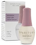 SpaRitual Nourish Fast Dry Topcoat | Vegan quick dry top coat formula to reduce dry time and protect nail polish | 0.5 fl oz