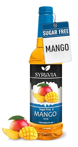 Syruvia Sugar-Free Mango Syrup, Flavored Syrup for Drinks, C