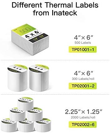 Inateck Etykieta samoprzylepna 60 x 30 mm (2,25 x 1,25 cala), etykieta adresowa, etykieta pocztowa, bez BPA/BPS, 1500 etykiet x 6 rolek