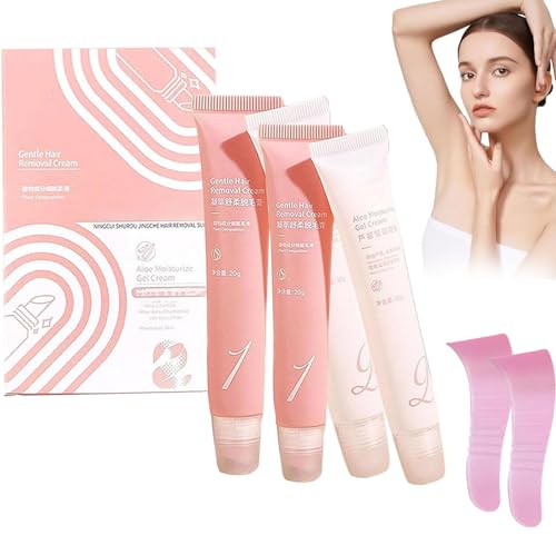 Aurlux Hair Remover Cream, Crema depilatoria facial, Removedor de vello instantáneo indoloro de 5 minutos para mujeres, Suave e hidratante, Cremas depilatorias para mujeres y hombres (1 set)