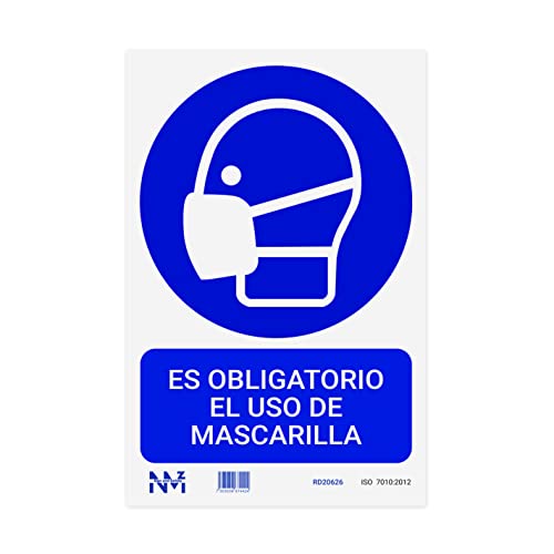 Normaluz RD21026 - Señal Es Obligatorio El Uso de Mascarilla PVC Glasspack 0.7mm 30x40 cm