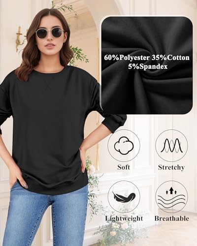 Sweatshirt for Women, Casual Crewneck Sweatshirts Women Loose Fit Long Sleeve Pullover Tops Cute Soft Shirt - Image 4